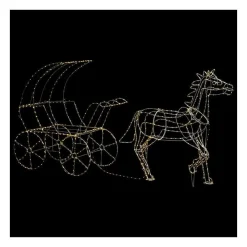 RETIF Deco Lumineuse Caleche Et Cheval En 3D 1000 Led Blanc Chaud 8 Jeux De Lumiere Discount
