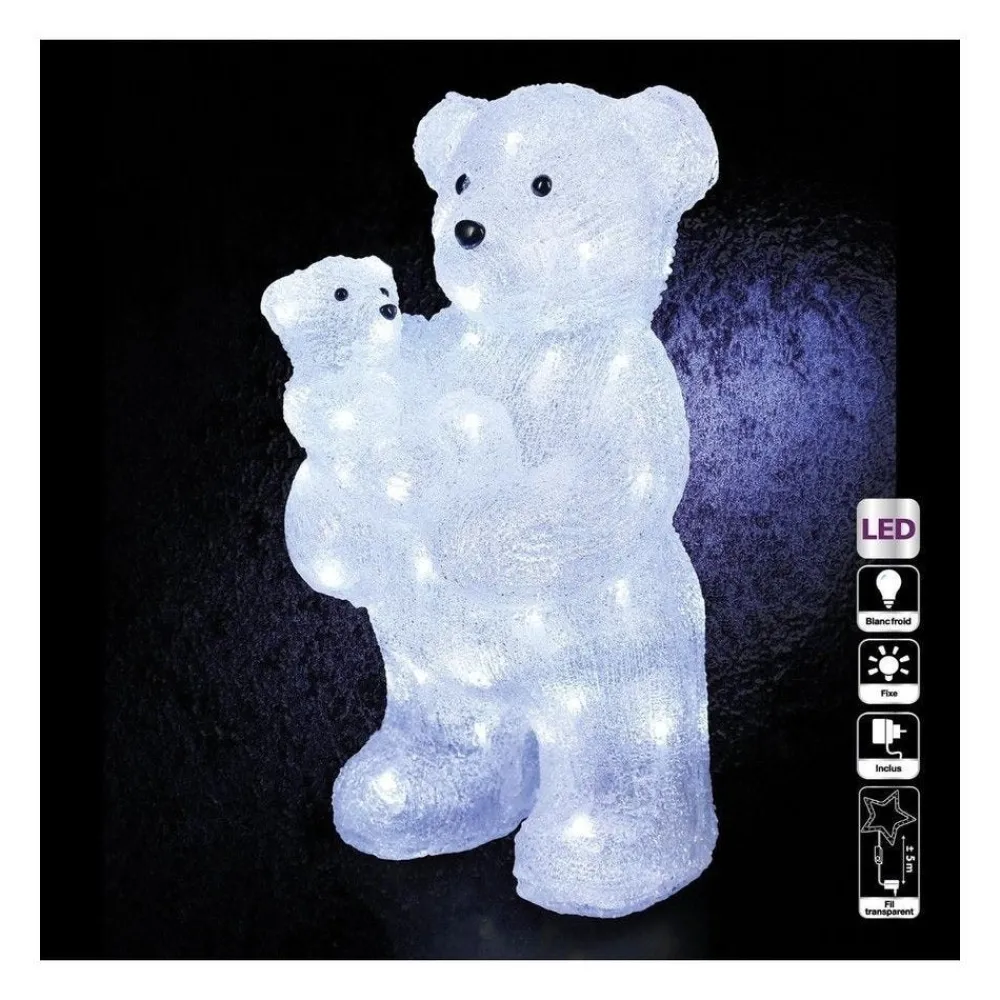 RETIF Deco Lumineuse Maman Et Bebe Ours 56 Led Blanc Froid H44Cm Cheap
