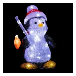 RETIF Deco Lumineuse Pingouin Pecheur 30 Led Blanc Froid H25Cm Cheap