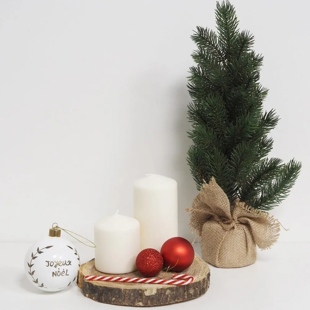 RETIF Decoration De Noel - 2 Sapins Artificiels De Table, Pot Jute, H.40Cm Clearance