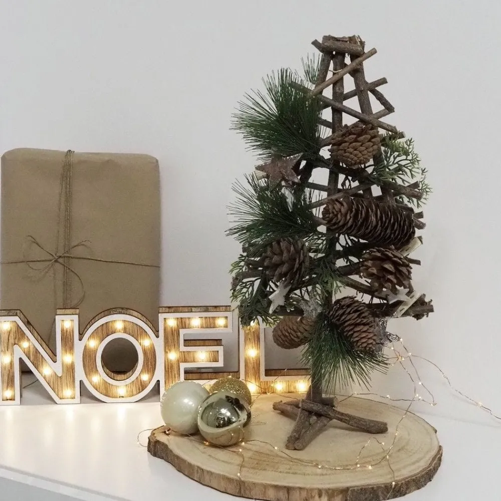 RETIF Decoration De Noel - Set De 2 Sapins De Table En Bois, H.45Cm Online