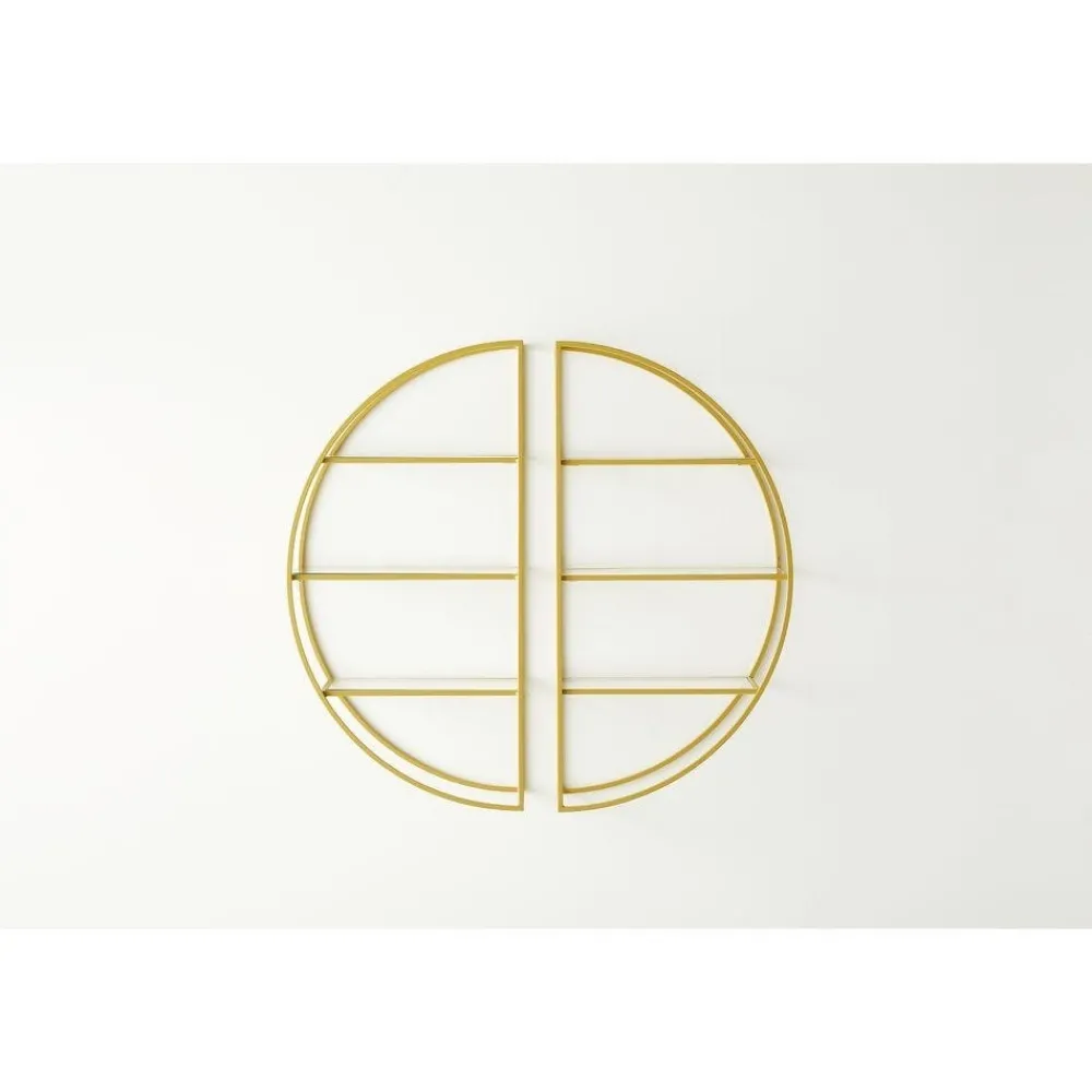 RETIF Etagere Demi Lune Droite Ou Gauche Cremagold L 45 X P 20 X H 90 Cm Fashion
