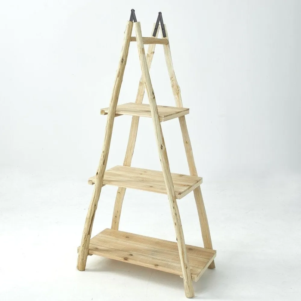 RETIF Etagere Echelle En Bois Naturel 3 Etageres L 103 X P 45 X H 166 Cm Discount