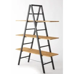 RETIF Etagere Echelle Metal Noir 3 Tablettes Bois L120 X P40 X H160Cm Online