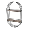RETIF Etagere Ovale Metal Noir Et Bois 2 Niveaux Sale