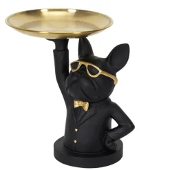 RETIF Figurine Bulldog Noir Vide Poche Rond H23Cm Shop