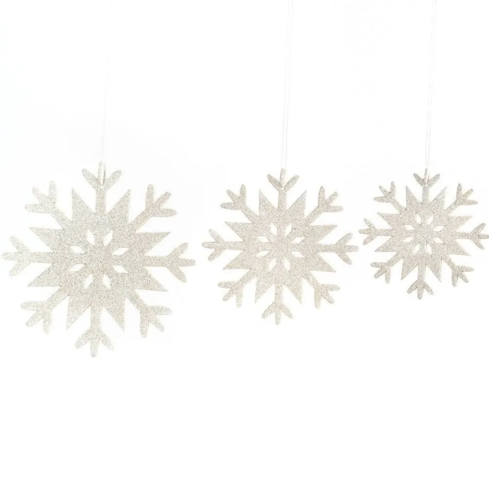 RETIF Flocons Blancs Glitter Assortis O 15 + O 12 + O 10 Cm - Par 3 Flash Sale