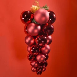 RETIF Grappe 29 Boules Rouge Mat/Brillant H.66 Cm Cheap