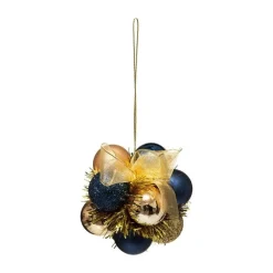 RETIF Grappe De 11 Boules De Noel A Suspendre Deco Ruban Dore Best