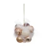 RETIF Grappe De 11 Boules De Noel A Suspendre Deco Ruban Et Plumes Blanches Store