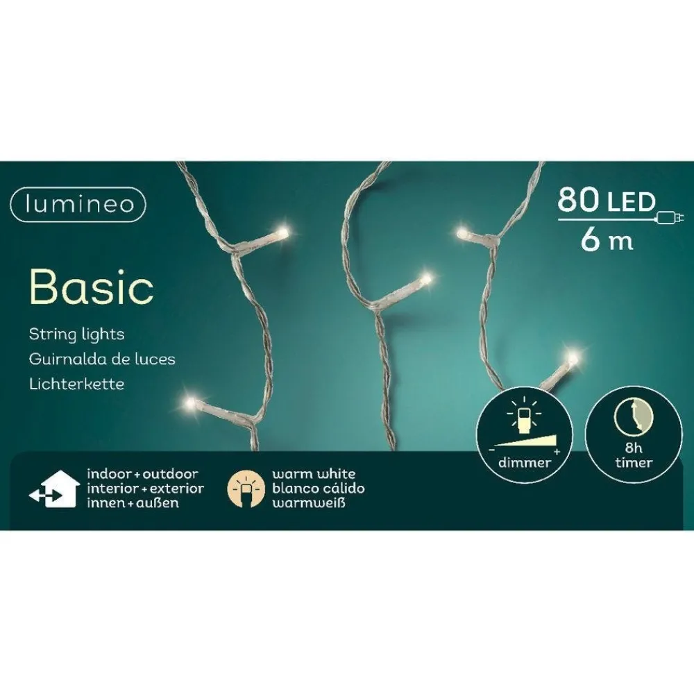 RETIF Guirlande Blanc Chaud 80 Leds Cable Transparent 6 M Cheap