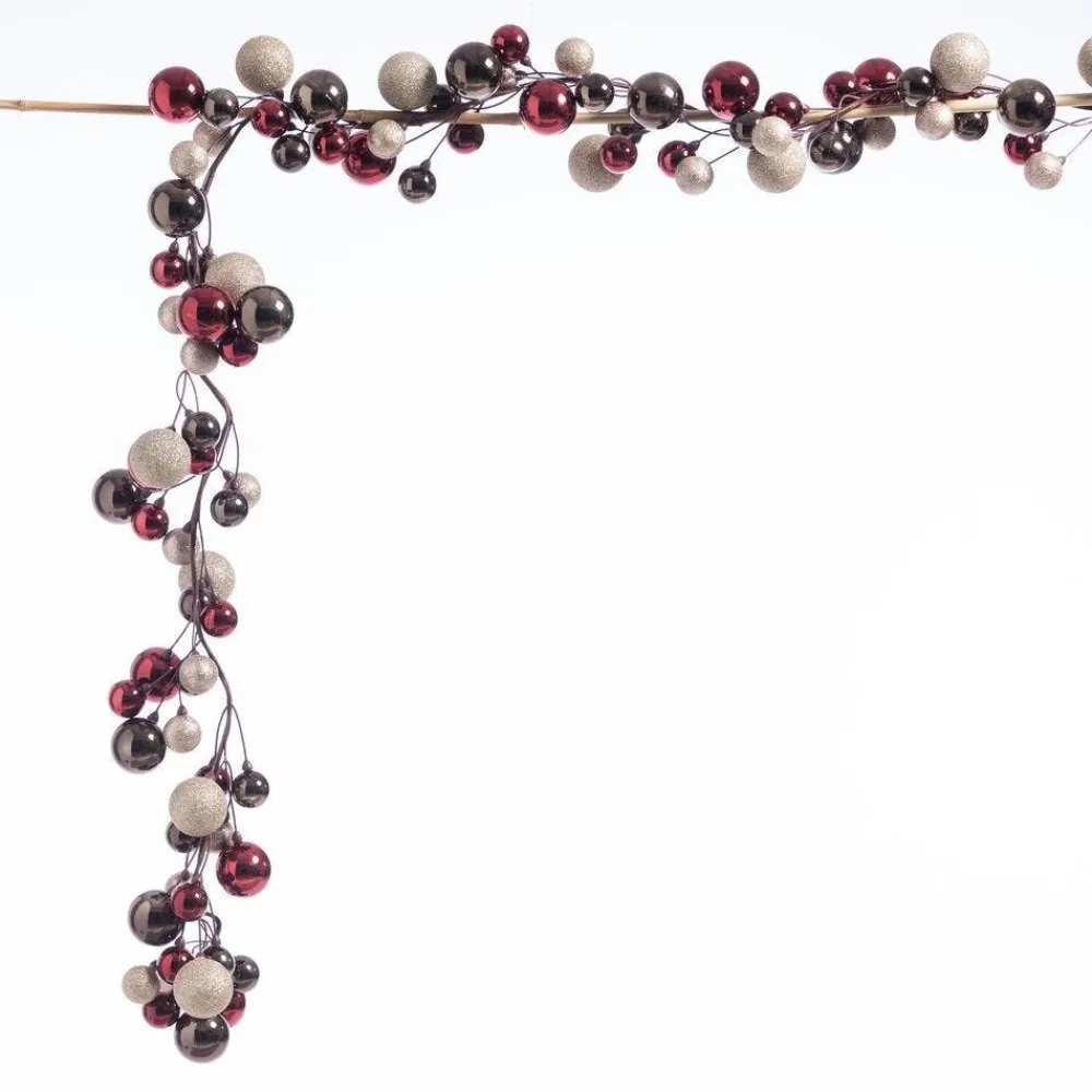 RETIF Guirlande De 108 Boules O 4 Et 6 Cm Champagne, Bordeaux, Taupe L 250 Cm Clearance