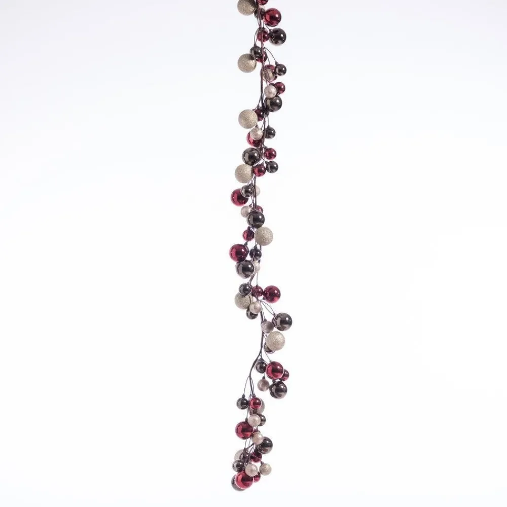 RETIF Guirlande De 108 Boules O 4 Et 6 Cm Champagne, Bordeaux, Taupe L 250 Cm Clearance