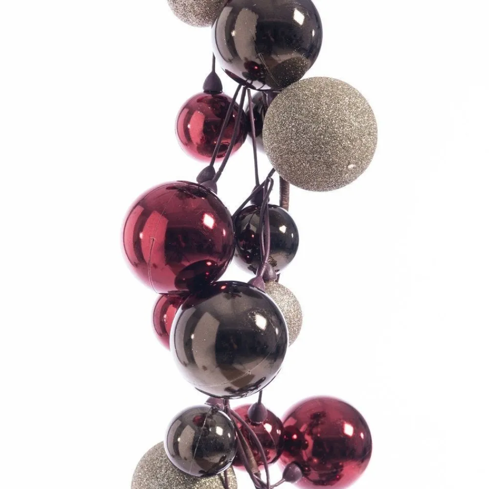 RETIF Guirlande De 108 Boules O 4 Et 6 Cm Champagne, Bordeaux, Taupe L 250 Cm Clearance