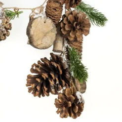 RETIF Guirlande De Pommes De Pin De Rondins Et Branche Sapin Enneigee L 165 Cm Flash Sale