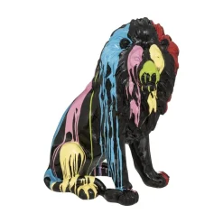 RETIF Lion Decoratif En Resine Noire Et Peint Trash H60Cm Hot
