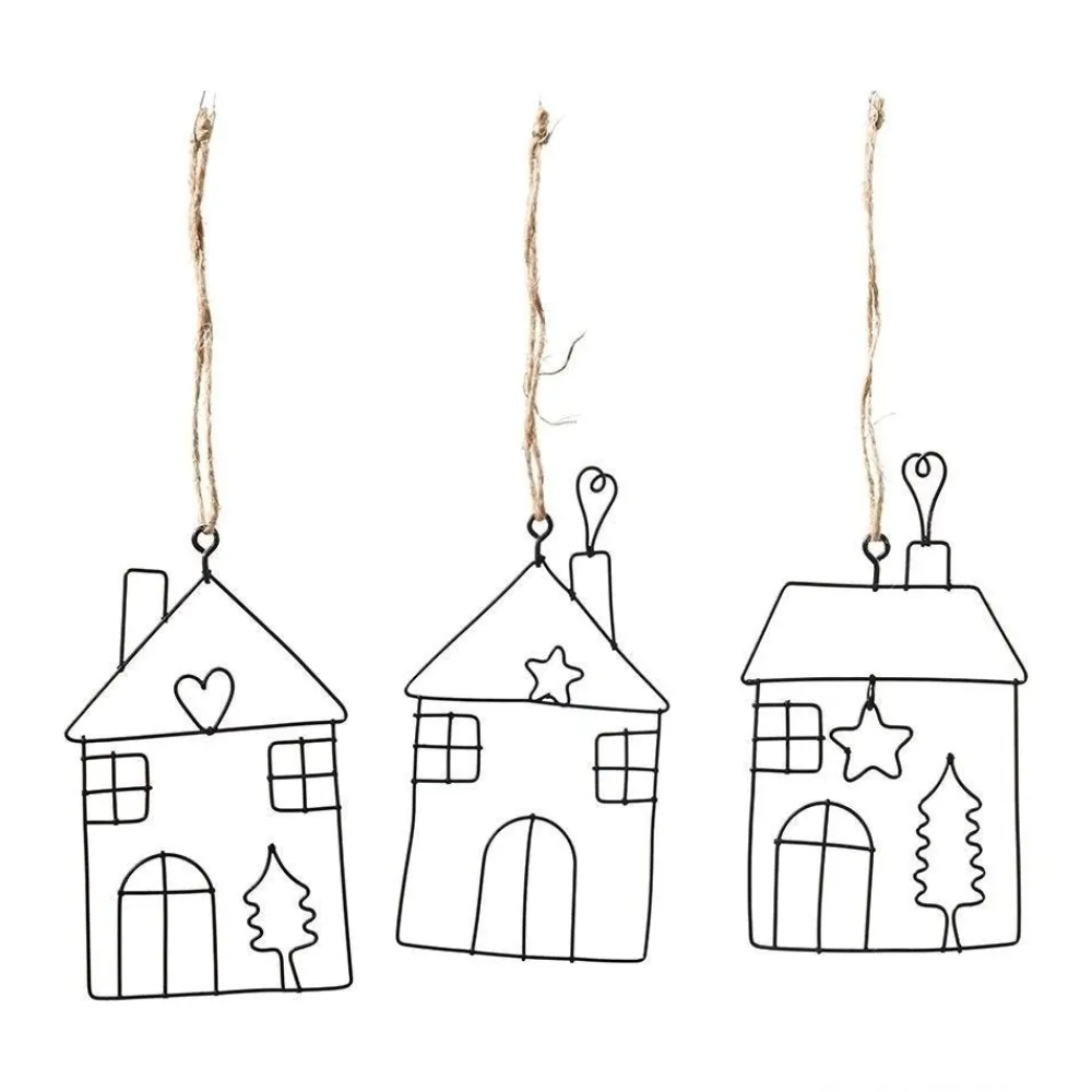 RETIF Maisonnettes Metal Noir Suspendu 11X7Cm Par 6 Store