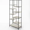 RETIF Meuble Etagere En Metal Et Bois 70X32X170Cm Fashion