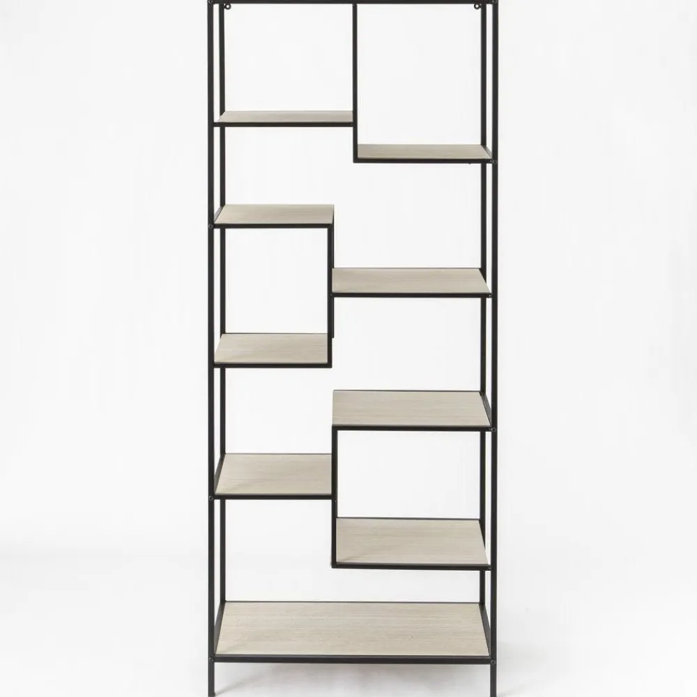 RETIF Meuble Etagere En Metal Et Bois 70X32X170Cm Fashion