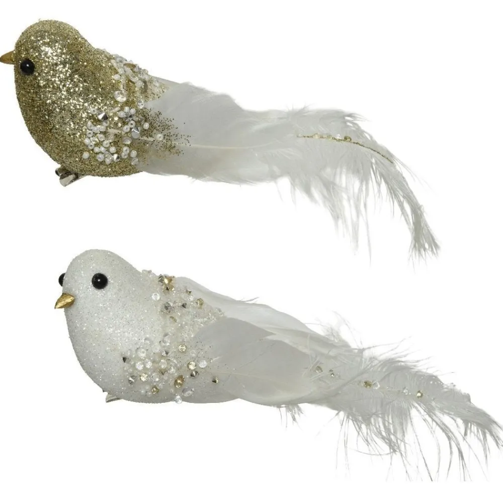 RETIF Oiseau Avec Paillettes Et Perles Sur Clip 6X7X23Cm - 2 Modeles Possibles Outlet
