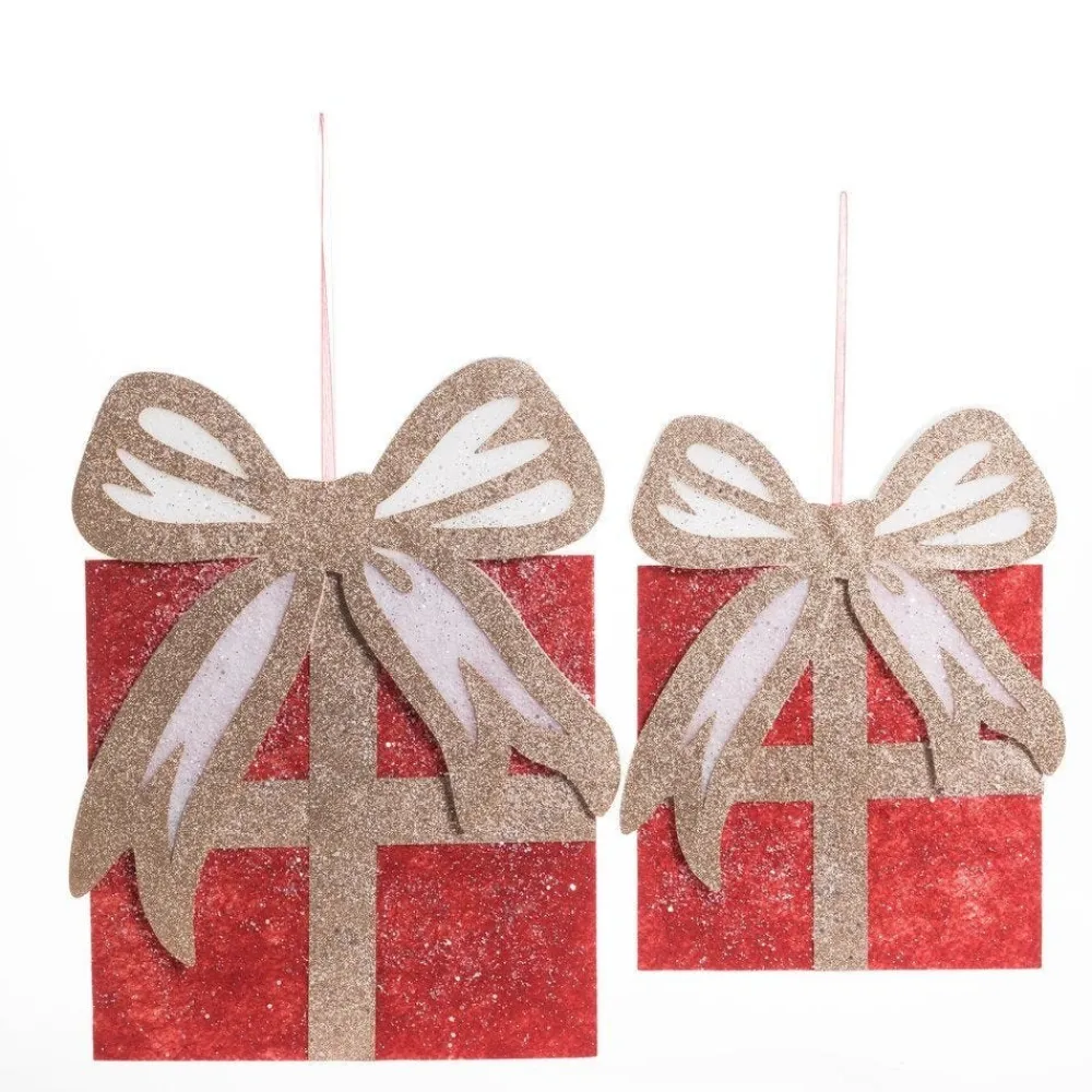 RETIF Paquet Cadeau En Ouate Rouge Et Or A Suspendre - 31.5X40 Et 39X50Cm Cheap