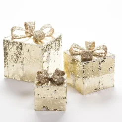 RETIF Paquets Cadeaux Sequins Reversibles Or/Blanc L 25 X H 23 + L 20 X H 18 + L 15 X Discount