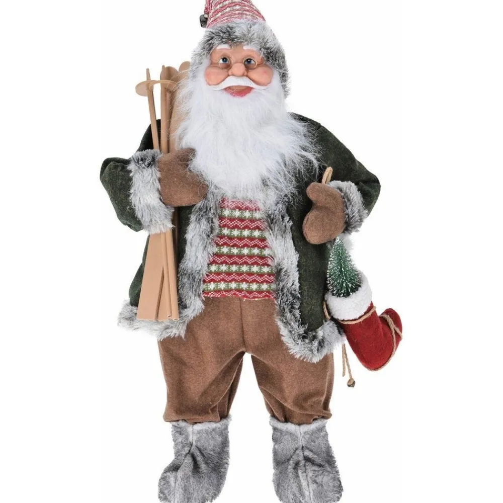 RETIF Pere Noel Avec Skis Et Chaussette H 80Cm Cheap