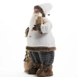 RETIF Pere Noel Manteau Blanc Et Pantalon A Carreaux H 79 Cm Store