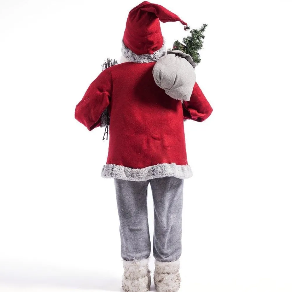 RETIF Pere Noel Rouge Avec Hotte Et Fagot H 151 Cm Store