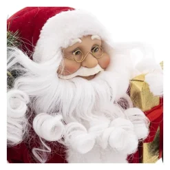 RETIF Pere Noel Traditionnel En Velours Rouge Et Fourrure Blanche H45Cm New