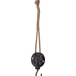 RETIF Poulie En Metal Noir Avec Crochet Et Corde De Longueur 56Cm Shop