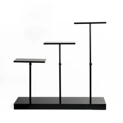 RETIF Presentoir Metal Noir 3 Tablettes Sur Pied Reglable En Hauteur De 50>90 Cm Clearance