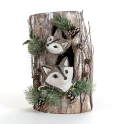 RETIF Renards Dans Souche L 23 X P 20 X H 38 Cm Online