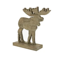 RETIF Renne En Bois Sur Socle L 32,5 X P 10 X H 33 Cm Cheap
