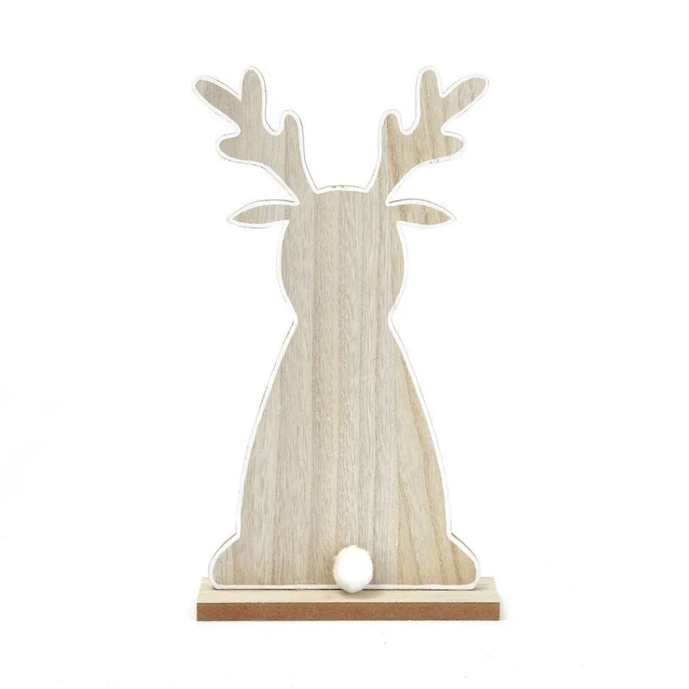 RETIF Renne En Bois Sur Socle L 20 X P 6 X H 36,5 Cm Best