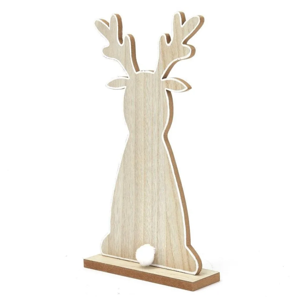 RETIF Renne En Bois Sur Socle L 20 X P 6 X H 36,5 Cm Best