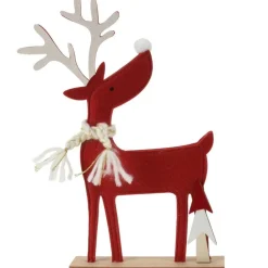 RETIF Renne Rouge Sur Socle 24X4X32Cm - 2 Modeles Possibles Hot