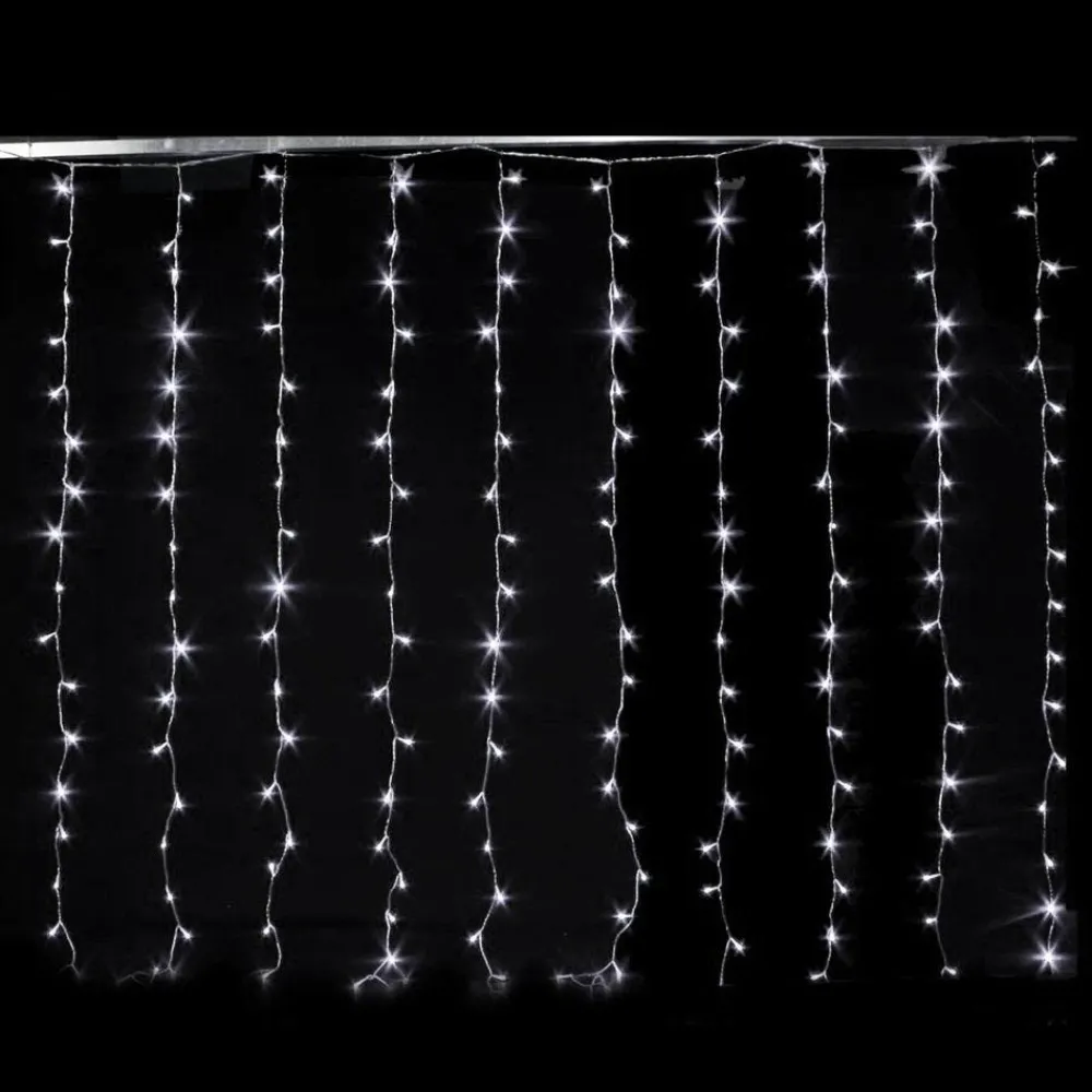 RETIF Rideau Lumineux Blanc Froid 200 Leds 2X2M Store
