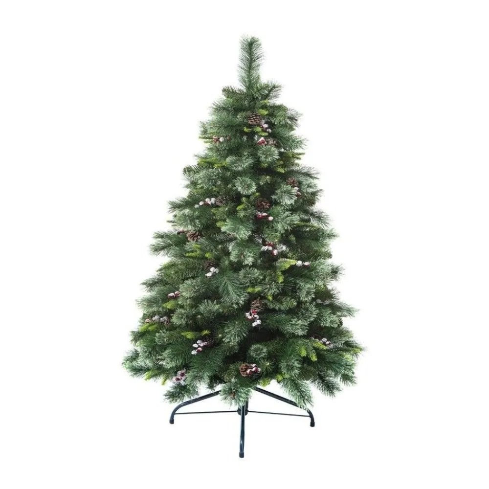 RETIF Sapin De Noel Artificiel Vert Pommes De Pin Et Baies Rouges H150Cm Cheap