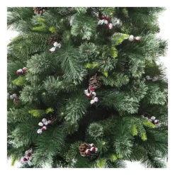 RETIF Sapin De Noel Artificiel Vert Pommes De Pin Et Baies Rouges H150Cm Cheap