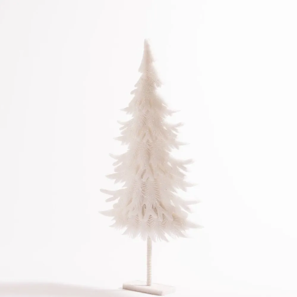 RETIF Sapin En Ouate Blanc Sur Socle L 63 X H 118 Cm Hot