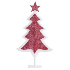 RETIF Sapin En Ouate Rouge Et Blanc Sur Socle L 52 X H 90 Cm Flash Sale