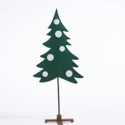 RETIF Sapin En Tissu Vert Et Boules Blanches H 120 Cm Outlet