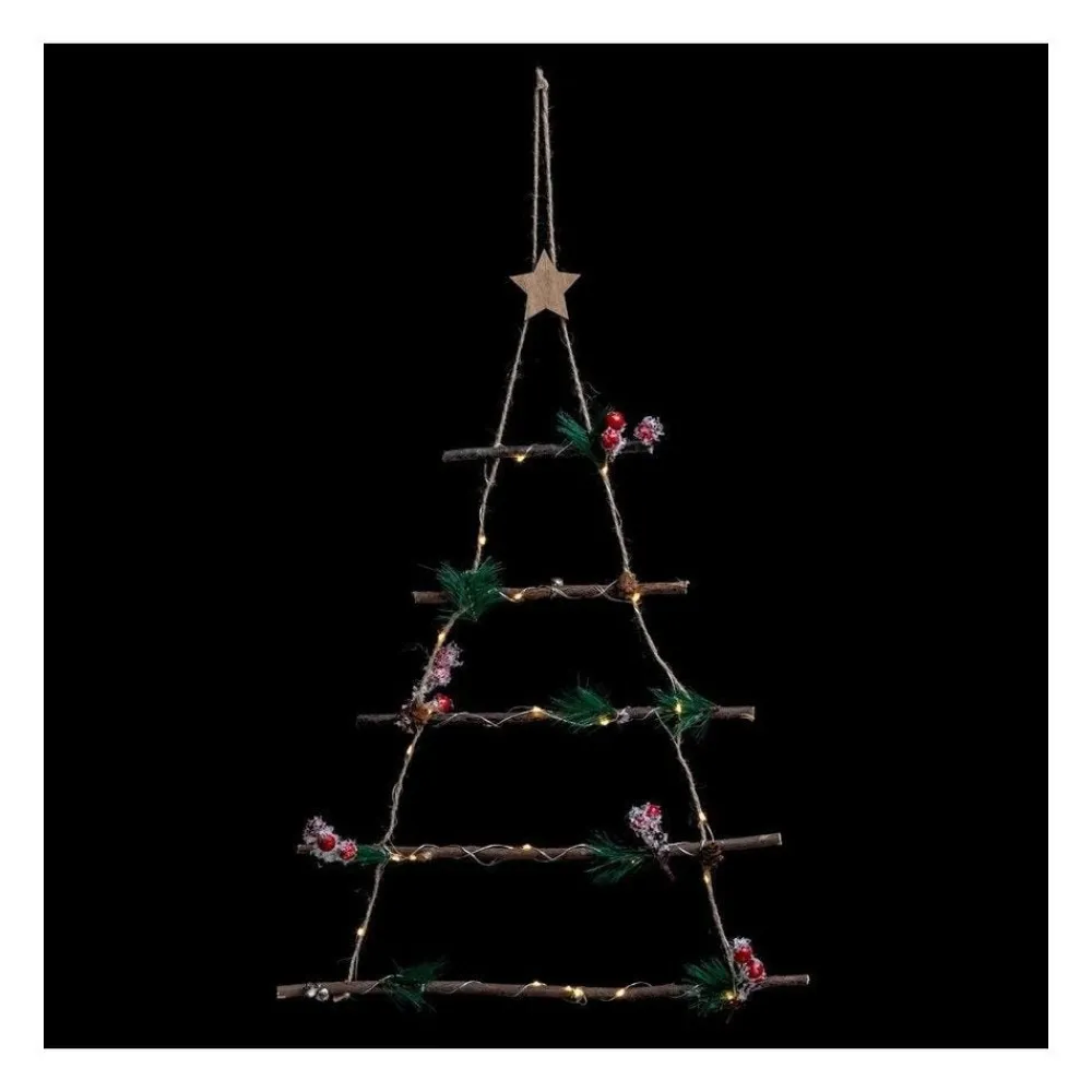 RETIF Sapin Lumineux A Suspendre Forme Echelle 28 Led Blanc Chaud H63Cm New
