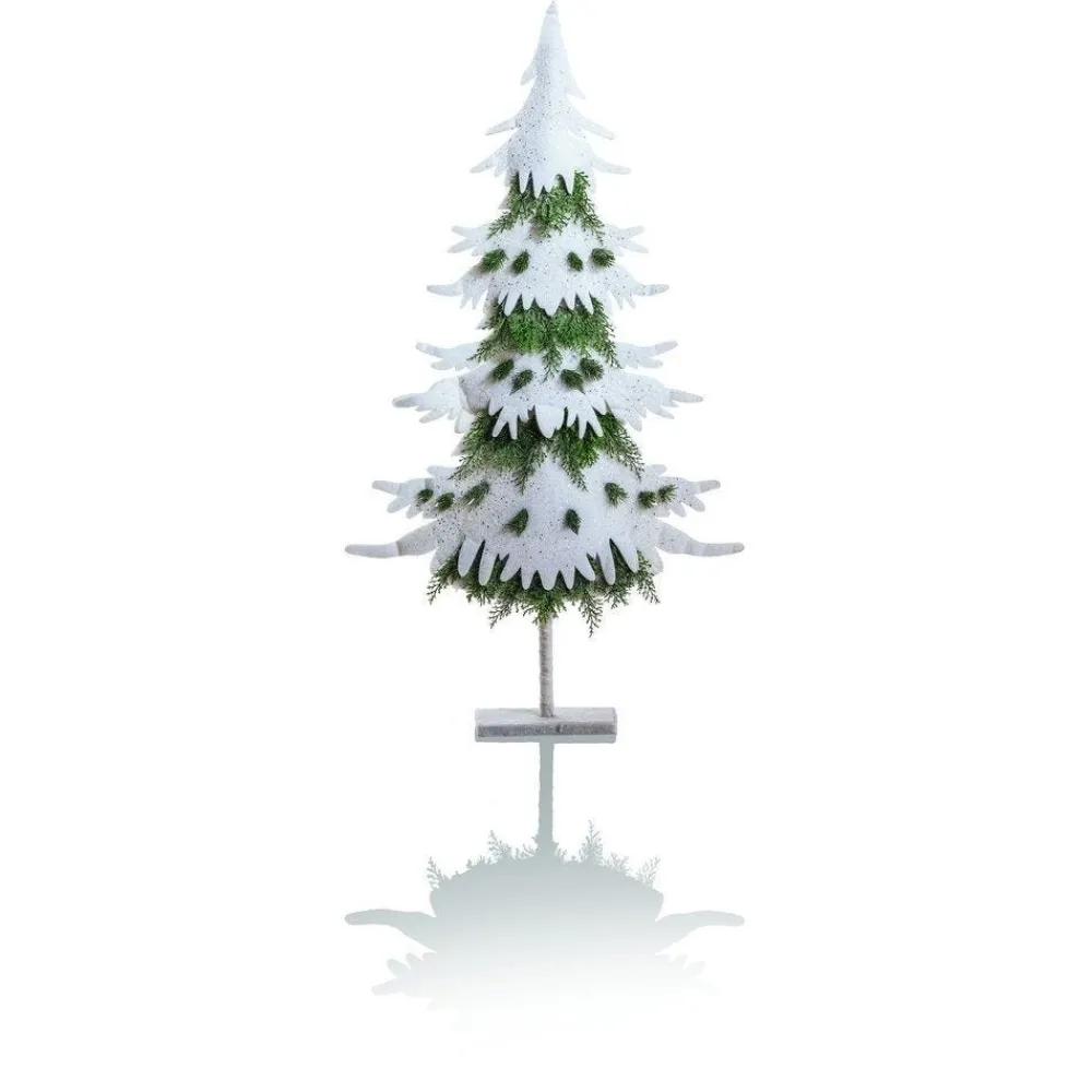 RETIF Sapin Ouate Blanc H.130Cm Avec Branches Sapin Vert Store