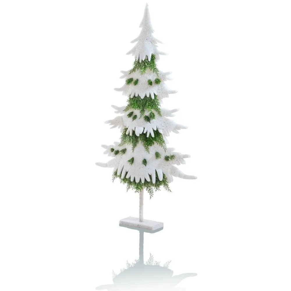 RETIF Sapin Ouate Blanc H.130Cm Avec Branches Sapin Vert Store