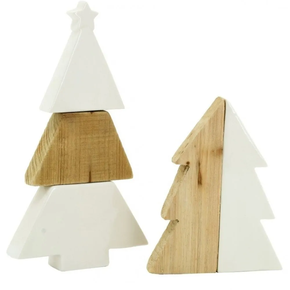 RETIF Sapins En Ceramique Blanche Et Bois Store