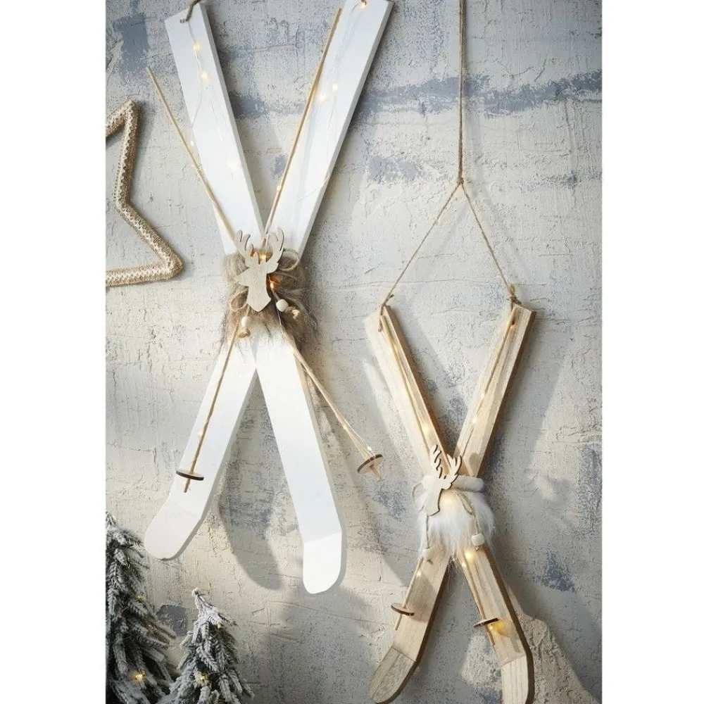RETIF Skis Lumineux 15 Leds Blanc Chaud H42Cm - 2 Coloris Possibles Best