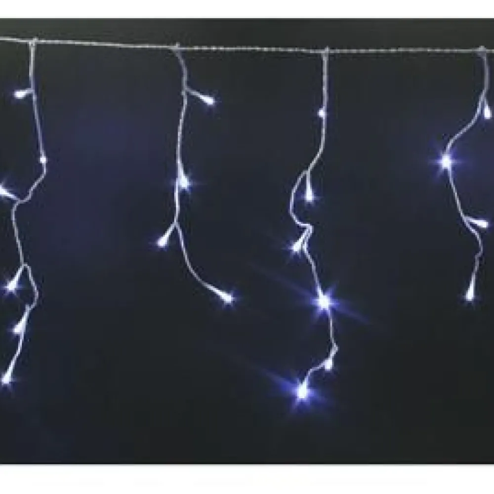 RETIF Stalactites 100 Leds Blanc Petillant Cable Transparent L.3 X H. 0.40 M Shop