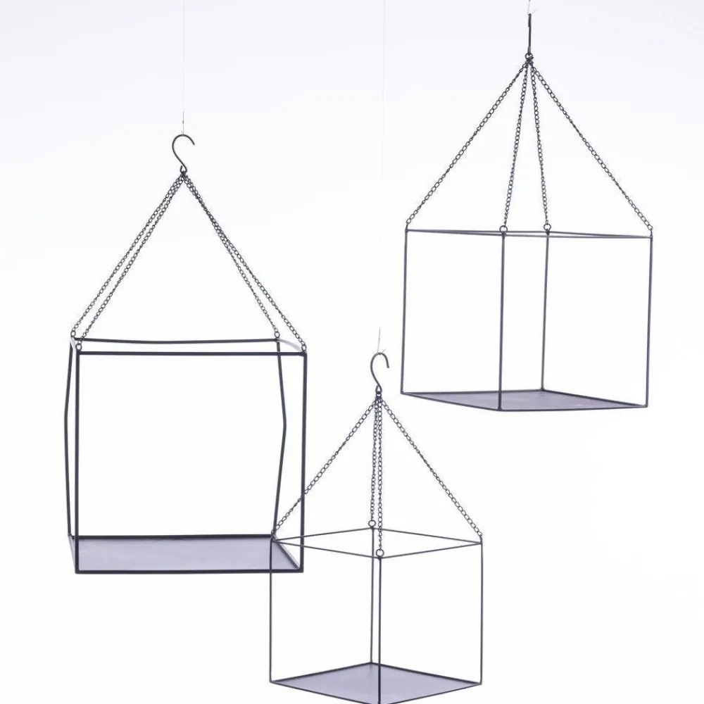 RETIF Suspensions Metal Carrees L 25 X H 24 + L 30 X H 28 + L 40 X H 38 Cm Outlet